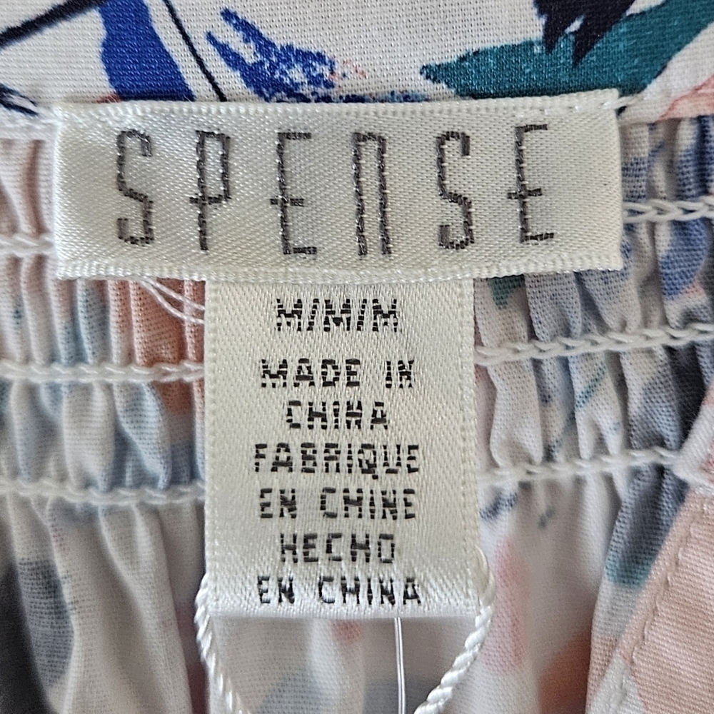SPENSE BOHO BLOUSE SZ M WHITE PINK BLUE - Picture 9 of 10
